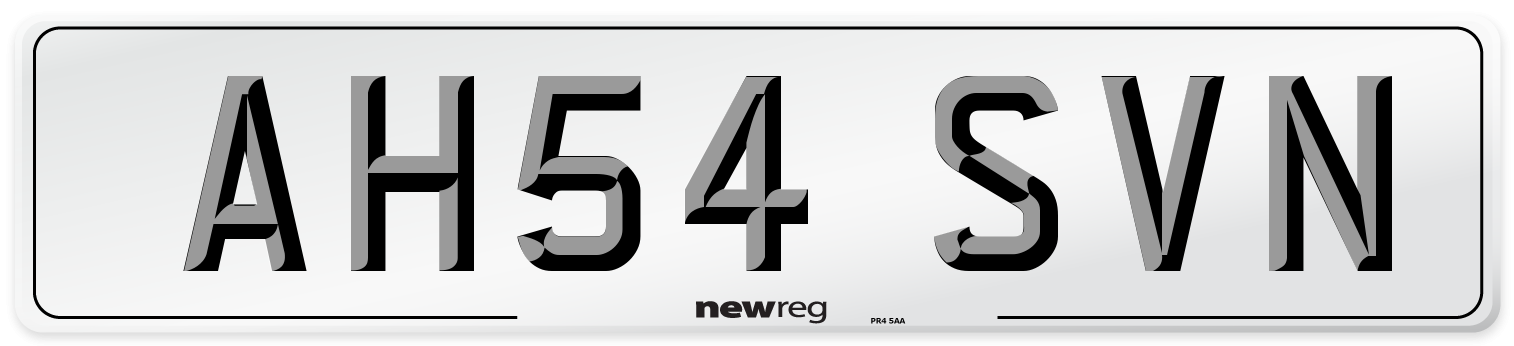 AH54 SVN Number Plate from New Reg